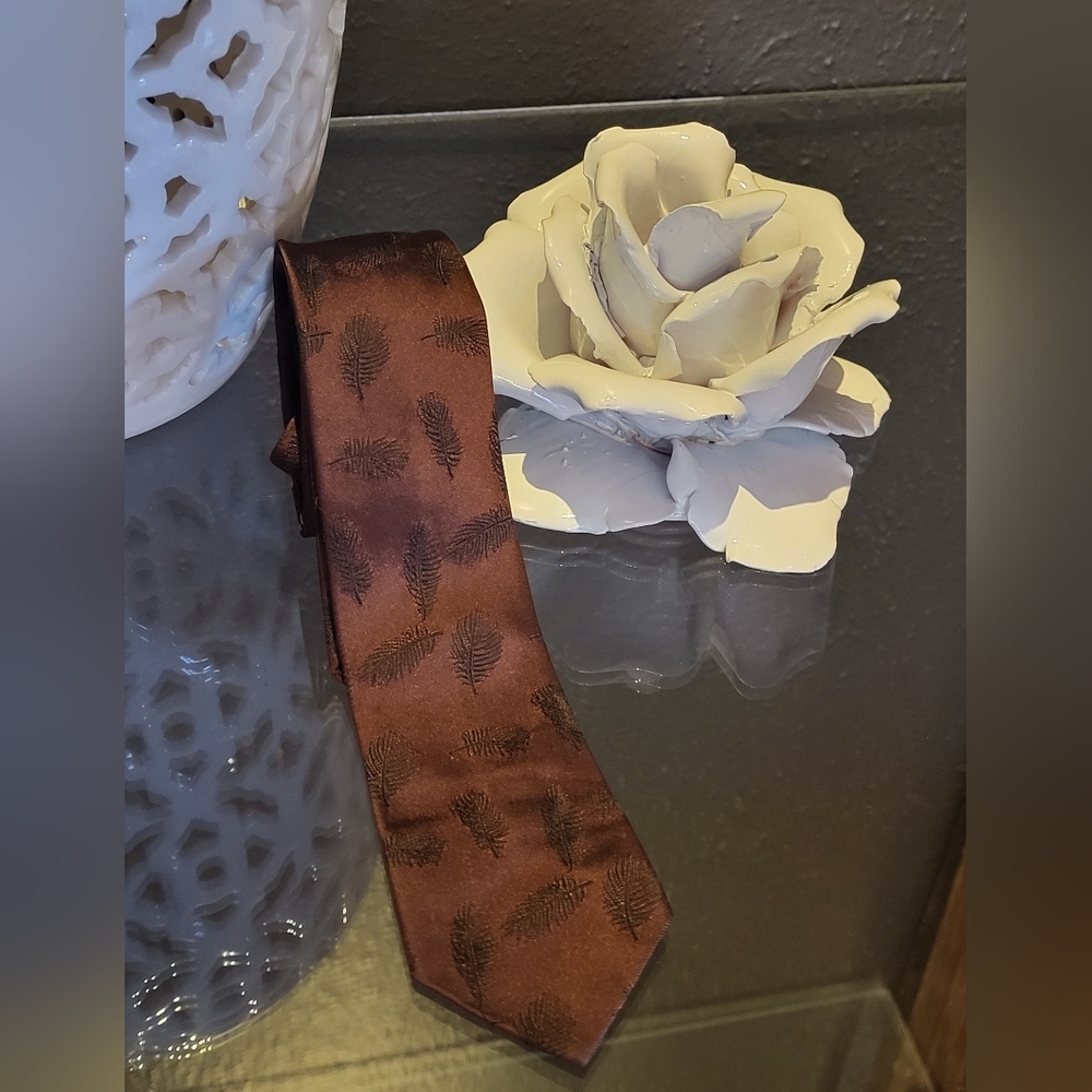 Vintage 60s "Rat Pack" Italian Silk Slim Tie Brown/Black